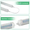 US STOCK JESLED T8 4FT LED Tube Grow Light 6000K 40W Cold White Full Spectrum Transparent Cover 4 Packs