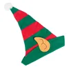 Christmas Elf Hat with Ear for Adults New Year Cartoon Red Green Striped Festival Party Costume Accessory