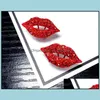 Stud Earrings Jewelry Sexy Red Lip Diamond Vintage Fill Rhinestone Big Earring Women Girl Party Valentine Gift Drop Delivery 2021 Ltzpu