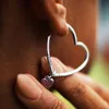 Hoop & Huggie Genuine 925 Sterling Silver Loved Heart Ear Hoops Earrings For Women S925 Earring With Charms Original Millie CharmHoop Kirs22