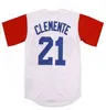 Glanik1 2021 Movie Jersey 21 Roberto Clemente Santurce Crabbersプエルトリコ野球ジャージは5色のメッセージをカスタム任意の名前に縫いました