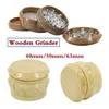 New Wooden Tobacco Dry Herb Grinder Smoking Accessories 4 Layers Grinders 40mm 50mm 63mm Diameters Wood Grinders