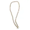 Pendanthalsband minar franska äkta sötvatten pärla för kvinnor mässing guld växel lås cirkel choker halsband dagligen juvelrypendant