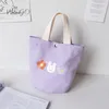 Lunch Bags Hand Bucket Candy Color Female Canvas Bag Korean Fashion Student Lunch Box Bento Bag Bucket Carry Small Bag