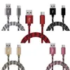 Premium Hızlı Şarj USB Kabloları 1M 3FT MICRO USBC Tip C Kablo Veri Senkronizasyon Şarj Kablosu Samsung Note20 S22 Android Kalınlık Güçlü Naylon Örgülü Şarj Cable