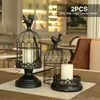 Candle Holders 2pcs Party Gothic Home Decor Bedroom Bird Cage Holder Set Candlestick Iron Art Display Gift Vintage Wedding Living RoomCandle