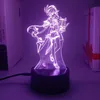 Nocne światła Genshin Impact 3D Lampa Lampa LED MANGA Anime Figurka Acryl Portret Wystrój Pokój Lampara de Noche Dormitito Lucenig7153518