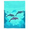 Blankets Bedroom Warm Cartoon Ocean Dolphin Sofa Throw Childrens Baby Soft Airplane Portable Blanket