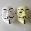 Toptan Vendetta Maskesi Anonim Maskesi Guy Fawkes Cadılar Bayramı Fantezi Elbise Kostüm Beyaz Sarı 2 Renkler