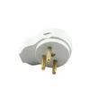 Power Plug Adapter White 16A Israel male female assembly wiring socket Pakistan european 3pins triprong docking connector plug Type H