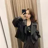 Jackets de couro falso de estilo russo feminino