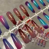 False Nails Long Tips For Fingernails Acrylic Fake Art Artificial With Design Women Nail Supplies Extension Prud22