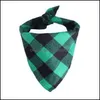 Other Dog Supplies Pet Home Garden Cat Plaid Triangle Bibs Scarf Double-Cotton Printing Kerchief Set For Medium Size Dogs Cats 2 Pcs Drop