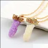 Pendant Necklaces Pretty Irregar Stone Pendants Fashion Beautifly Luxury Women Jewelry Color Gold Chain Statement Necklace V Vipjewel Dhvrl