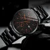 Kwarcowy Zegarek Cyfrowy Skala Auto Data Stopu Stopowa Pasek ze stali nierdzewnej dla mężczyzn 2022 Casual Clock Wristwatch Montre Homme