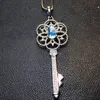 Lockets Per Jewelry Key Flower Style Necklace Pendant Natural Real Emerald Or Blue Moonstone 0.5ct Gemstone 925 Sterling Silver J20675