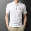 Top Grau 100% algodão polo camisas para homens bordados golf tees verão chegada business casual roupas roupas 220408