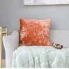 Coussin / oreiller décoratif Couvercle doux jaune Orange Orange Orange Peluche Coussin Solide Fringé Home Décoratif 50x50cm pour chaise de lit de canapé-lit