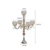 Dekoracja 5 ramion Candelabras Hurtowy metalowy wysoki stół Złota wydarzenia Crystal Candle Holder Wedding Candelabra Centerpiece Imake 140