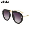 Unisex Simple Italy Brand Designer Women 2019 New Retro Luxury Clear Pilot Sunglasses For Female UV400 Oculos De Sol