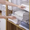 Collapsible Storage Basket Clothes Book Folder Toiletries Cosmetic Snack Toy Plastic Foldable Stackable Baskets Wardrobe Bathroom Closet Rack Stack ZL0824A