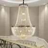 Lampadario di cristallo in ottone antico Lampadari classici americani Apparecchi di illuminazione Lampada a LED Bronzo europeo brillante Lussuoso Droplight Hotel Home Illuminazione interna