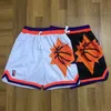 شورت كرة السلة المطبوعة Paul Booker Ayton Team Trillest shorts 2021-2022 City Zip pocket أسود أبيض أزرق