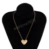 Boho Simple Gold Heart Pendant Clavicle Necklace Women Vintage Fashion Metal Round Thin Snake Chain Necklaces Girls Jewelry