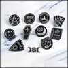 Pins Broches Sieraden Punk Heks Doodskist Boek Ronde Zwarte Broche Pins Luckyhxshop Dark Series Retro Jllnox Drop Levering 2021 Yq12G