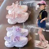 Crianças de verão meninas sapatos de princesa esportes respiráveis ​​correndo para mulheres tênis de basquete infantil tênis casuais para o bebê g220517