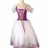 Stage Wear Tutù romantico Giselle Costumi di balletto Ragazze Bambino Velet Abito lungo in tulle Skate Ballerina Manica a sbuffo Chorus DressStage