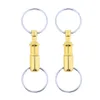 2 Pack Quick Release Detachable Keyring Pull Apart Keychain, Double S plit Snap