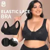 3D Cutting Breathable Push-up Bra Front Clousure Double Layer Lace Mesh Stitching Sexy Underwear Wireless Lightweight Traceless Plus Size