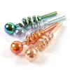 Unique Electroplate 5mm Verre Brûleur À Huile Tuyaux Multi Styles Accessoires Pour Fumer Pour Narguilés Pyrex Poignée Pipes À Tabac Cire Dab Rig SW134 SW137