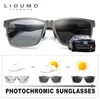 LIOUMO Top Quality Pochromic Polarized Sunglasses For Men Women Carbon Fiber Frame Square Glasses UV400 lentes hombre 220620