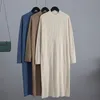 Gigogou büyük boy uzun düz kadın maxi elbise Sonbahar Kış Yavurucu Kalın Sıcak Sweater Elbiseler Külkü Robe D ete femme T200911