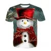 남자 티셔츠 재미있는 크리스마스 티셔츠 애니메이션 셔츠 3D 프린팅 남자 펑크 파티 해피 의류 어린이 만화 티셔츠 맨스