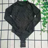 Black Lace Romper Textile Fashion Long Sleeve Jumpsuits Sexy Hollow Mesh High Waist Bodysuit for Women6483978