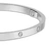 Bracelet d'amour avec 6 diamants design à vis Bracelets Bijoux de luxe Womans Designer 3.65mm Bracelets en platine or rose pour femme cadeau de mariage adulte en acier inoxydable