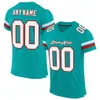 Custom Aqua Texas Orange-White Mesh Authentic Football Jersey