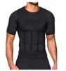 Camisetas masculinas Camisas de compressão para musculação masculinas casuais simples cor sólida plissadas mangas curtas camisetas esportivas plus size top