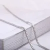 1st 1mm 925 Silver Box Chain Fine Necklace For Woman Teen Girl Fashion Accessories Diy Wedding Jewelry Gift 16 - 24 Inch 925 Hummer Clasps Tag