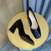 Dress Shoes 2022 En Najaar Lakleer 8cm Zoete Hoge Kwaliteit Elegante Casual Blauw Werk Sandalen Dames Hakken Pumps 220425