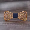 Bow Ties Floral Wood for Men Bowtie Hollow Farterflies Wedding Suit Tood Shirt Krawatte Bowknots Slim Tie Fred22