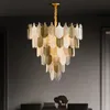 Light luxury chandelier creative feather living room chandelier modern villa dining rooms glass large chandeliers