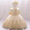 Robes de fille bébé enfants pour les filles paillettes arc robe de fête d'anniversaire infantile mariage robe de bal baptême bambin vêtements fille