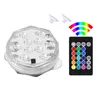 10 LEDs Submersible Light IP68 Waterproof RGB Remote Control Underwater Lights Pond Aquarium Swimming Pool Decorative Night Lamp