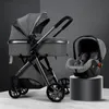 Passeggini # Baby Fashion brand 3 Designer in 1 Travel System Born Cart Portatile Cradel Infant Carrier High-end Morbido Popolare elastico