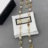 Classic Flower Necklace Women Designer Jewelry Golden Chain Necklace For Womens Luxury Letters Jewelrys With Pearl Necklaces Party 2204095WU