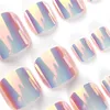 24pcs unghie finte estate copertura completa nail art leopardo simpatico cartone animato modello adesivi rimovibili con colla